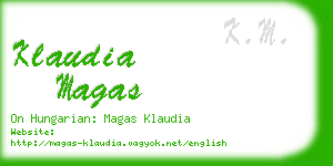 klaudia magas business card